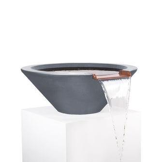 24" Round Cazo Water Bowl - GFRC Concrete - Ash -