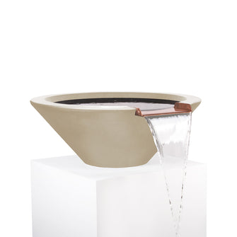 24" Round Cazo Water Bowl - GFRC Concrete - Ash -