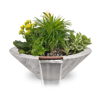 24" Cazo Wood Grain Planter & Water Bowl