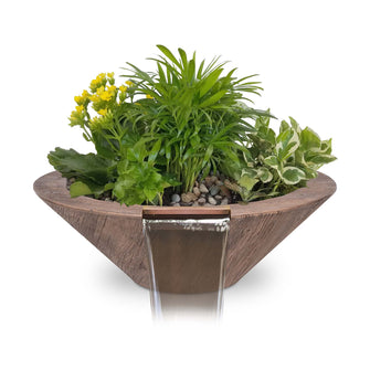 24" Cazo Wood Grain Planter & Water Bowl