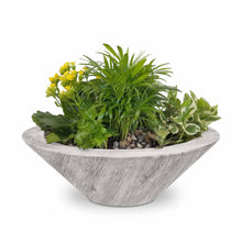 24" Round Cazo Planter Bowl - Wood Grain GFRC Concrete - Ebony -