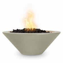 24" Round Cazo Fire Bowl - GFRC Concrete - Ash - Match Lit - Natural Gas