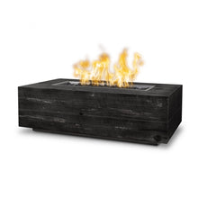 48" Rectangular Coronado Fire Pit - Wood Grain GFRC Concrete - Ebony - Match Lit - Natural Gas