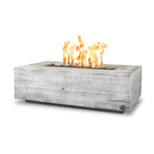 48" Rectangular Coronado Fire Pit - Wood Grain GFRC Concrete - Ebony - Match Lit - Natural Gas