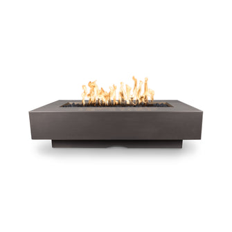 60" Rectangular Del Mar Fire Pit - GFRC Concrete - Ash - Match Lit - Natural Gas