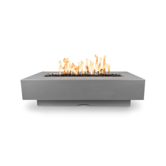 60" Rectangular Del Mar Fire Pit - GFRC Concrete - Ash - Match Lit - Natural Gas