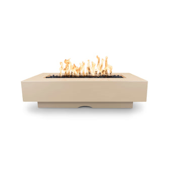 60" Rectangular Del Mar Fire Pit - GFRC Concrete - Ash - Match Lit - Natural Gas