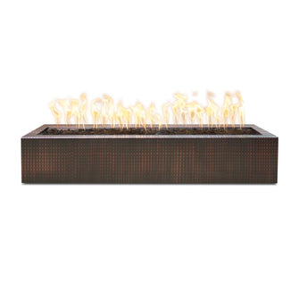 48" Rectangular Eaves Fire Pit - Copper - Match Lit - Natural Gas