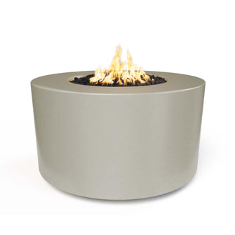 42" x 24" Round Florence Fire Pit - GFRC Concrete - Ash - Match Lit - Natural Gas