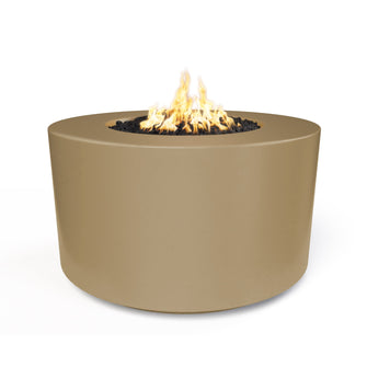 42" x 24" Round Florence Fire Pit - GFRC Concrete - Ash - Match Lit - Natural Gas