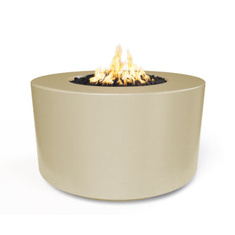 42" x 24" Round Florence Fire Pit - GFRC Concrete - Ash - Match Lit - Natural Gas