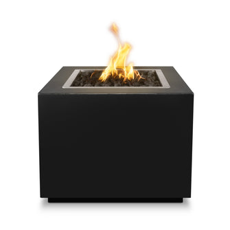 30" Square Forma Fire Pit - Powder Coated Metal - Black - Match Lit - Natural Gas