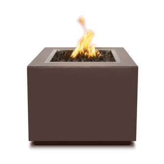 30" Square Forma Fire Pit - Powder Coated Metal - Black - Match Lit - Natural Gas