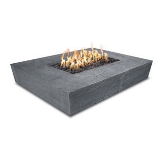 58" Rectangular Heiko Fire Pit - GFRC Concrete - Ash - Match Lit - Natural Gas