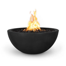 30" Round Luna Fire Bowl - GFRC Concrete - Ash - Match Lit - Natural Gas