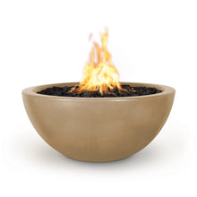 30" Round Luna Fire Bowl - GFRC Concrete - Ash - Match Lit - Natural Gas