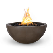 30" Round Luna Fire Bowl - GFRC Concrete - Ash - Match Lit - Natural Gas