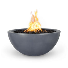 30" Round Luna Fire Bowl - GFRC Concrete - Ash - Match Lit - Natural Gas