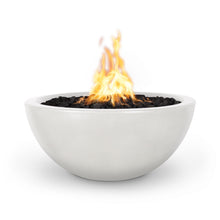 30" Round Luna Fire Bowl - GFRC Concrete - Ash - Match Lit - Natural Gas