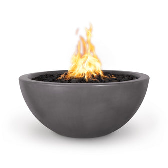 30" Round Luna Fire Pit - GFRC Concrete - Ash - Match Lit - Natural Gas