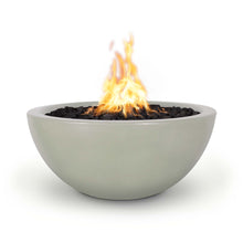 30" Round Luna Fire Bowl - GFRC Concrete - Ash - Match Lit - Natural Gas