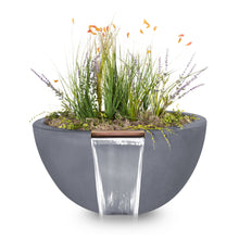 30" Round Luna Planter & Water Bowl - GFRC Concrete - Ash -