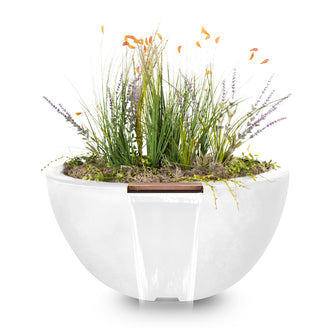 30" Round Luna Planter & Water Bowl - GFRC Concrete - Ash -