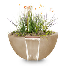 30" Round Luna Planter & Water Bowl - GFRC Concrete - Ash -
