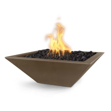 Square Maya Fire Bowl - GFRC Concrete - Ash - Match Lit - Natural Gas