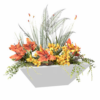 24" Square Maya Planter Bowl - Powder Coated Metal - Black -