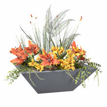 24" Square Maya Planter Bowl - Powder Coated Metal - Black -