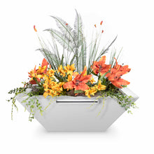 24" Square Maya Planter & Water Bowl - Powder Coated Metal - Black -