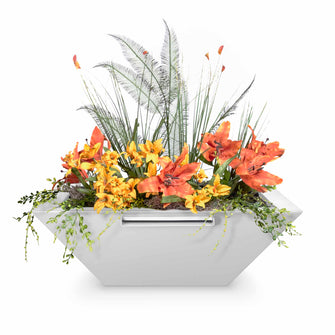 24" Square Maya Planter & Water Bowl - Powder Coated Metal - Black -