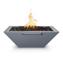 48" Rectangular Linear Maya Fire Bowl - Powder Coated Metal - Black - Match Lit - Natural Gas