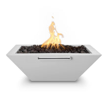 48" Rectangular Linear Maya Fire Bowl - Powder Coated Metal - Black - Match Lit - Natural Gas