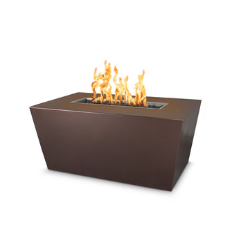 48" Rectangular Mesa Fire Pit - Powder Coated Metal - Black - Match Lit - Natural Gas