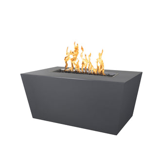 48" Rectangular Mesa Fire Pit - Powder Coated Metal - Black - Match Lit - Natural Gas