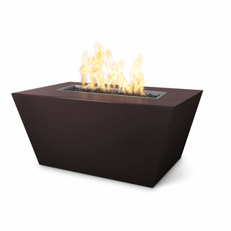 48" Rectangular Mesa Fire Pit - Powder Coated Metal - Black - Match Lit - Natural Gas