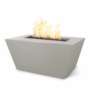 48" Rectangular Mesa Fire Pit - Powder Coated Metal - Black - Match Lit - Natural Gas