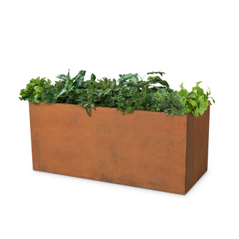 48" x 24" Moderna Rectangular Corten Steel Planter