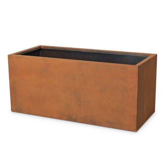 48" x 24" Moderna Rectangular Corten Steel Planter