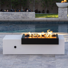 48" Rectangular Moonstone Fire Pit - Powder Coated Metal - Match Lit - Natural Gas