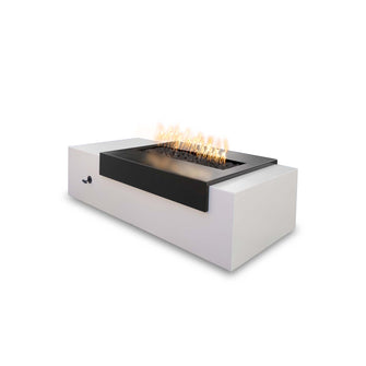 48" Rectangular Moonstone Fire Pit - Powder Coated Metal - Match Lit - Natural Gas