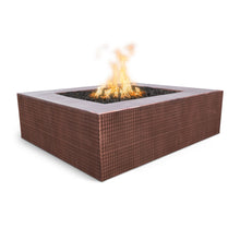 36" Square Quad Fire Pit - Copper - Match Lit - Natural Gas