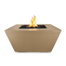36" Square Redan Fire Pit - GFRC Concrete - Ash - Match Lit - Natural Gas