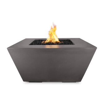 36" Square Redan Fire Pit - GFRC Concrete - Ash - Match Lit - Natural Gas