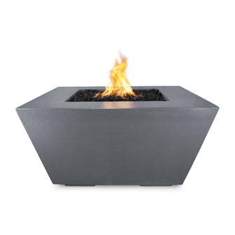 36" Square Redan Fire Pit - GFRC Concrete - Ash - Match Lit - Natural Gas