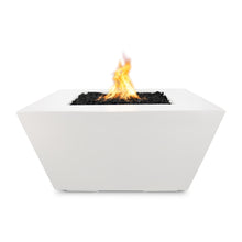 36" Square Redan Fire Pit - GFRC Concrete - Ash - Match Lit - Natural Gas