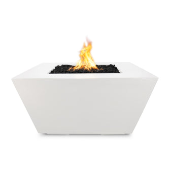 36" Square Redan Fire Pit - GFRC Concrete - Ash - Match Lit - Natural Gas