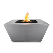 36" Square Redan Fire Pit - GFRC Concrete - Ash - Match Lit - Natural Gas